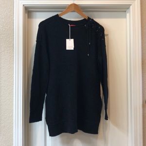 N:philanthropy Black Lace up Detail Sweater